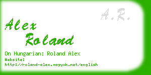 alex roland business card